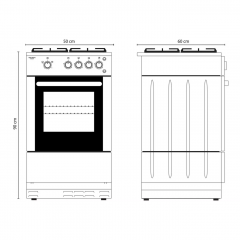 Estufa eléctrica independiente con utensilios de cocina